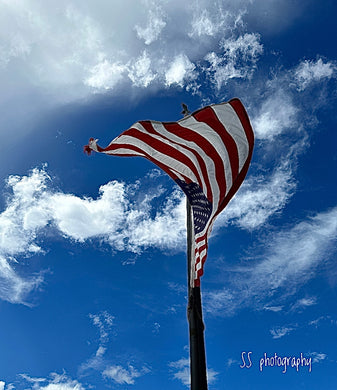 Notecard ~ American Flag Waving #1