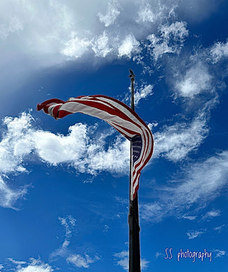 Notecard ~ American Flag Waving #2