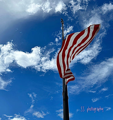 Notecard ~ American Flag Waving #3