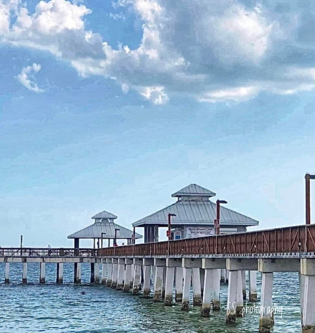 Notecard ~ Beach Ft Myers Pier Before Hurricane IAN