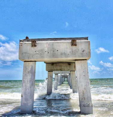 Notecard ~ Beach Ft Myers Pier After Hurricane IAN