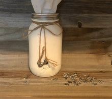 Load image into Gallery viewer, Kleenex Holder (Ball Mason Jar) Used Wise Owl (Antique Villa) Chalk Synthesis Paint on this Ball Mason Jar Kleenex Holder Tied w/Twine Bow &amp; Heart Accent Charms.❤️